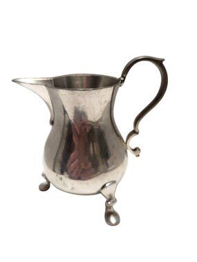 Stieff Williamsburg Pewter Creamer Pitcher W/Handle & Footed Design CW88-21READ